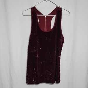 Sugarlips Burgundy Sequin Tank Top